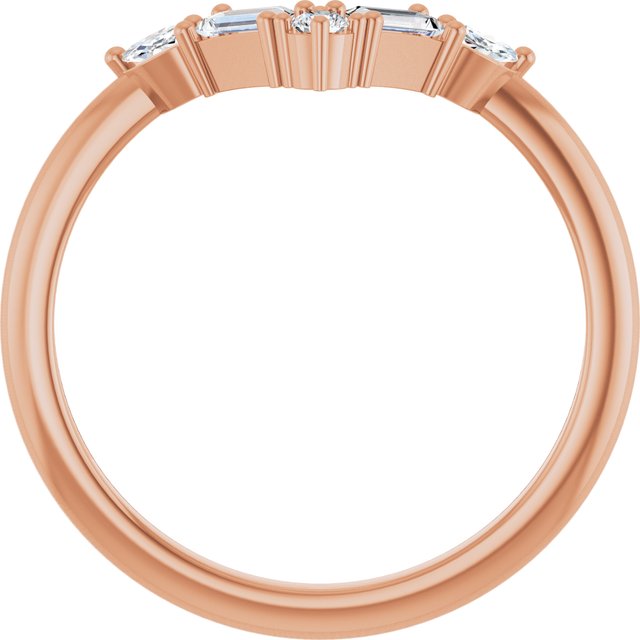 14K Rose 1/4 CTW Lab-Grown Diamond V Bar Ring