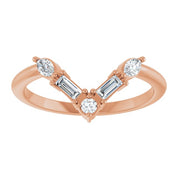 14K Rose 1/4 CTW Lab-Grown Diamond V Bar Ring