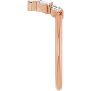 14K Rose 1/4 CTW Lab-Grown Diamond V Bar Ring