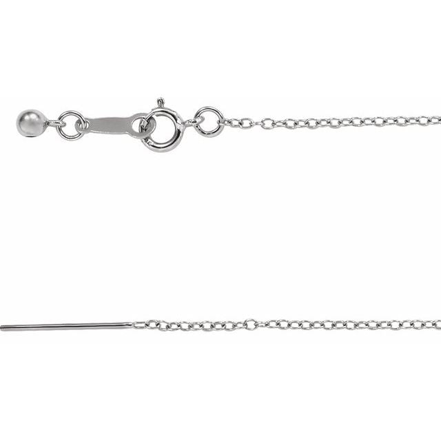 Rhodium-Plated Sterling Silver Adjustable Threader Cable Chain CH1104:602:P