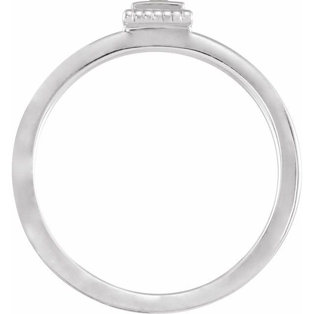 Sterling Silver Natural Aquamarine Family Stackable Ring