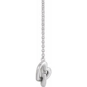 Platinum Interlocking Heart 16" Necklace