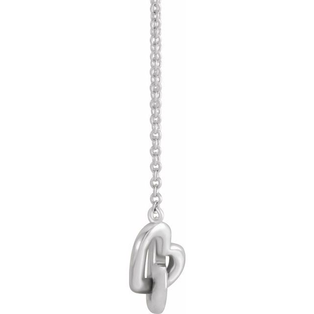 Platinum Interlocking Heart 18" Necklace