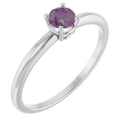 Sterling Silver Lab-Grown Alexandrite Ring