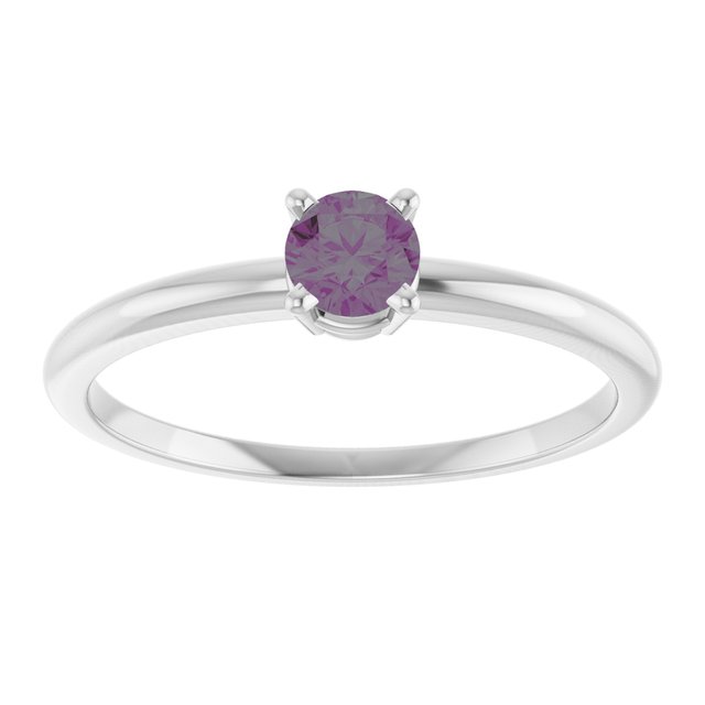 Sterling Silver Lab-Grown Alexandrite Ring