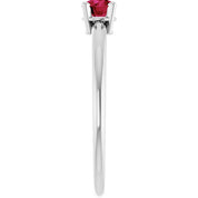 Sterling Silver Imitation Ruby Ring