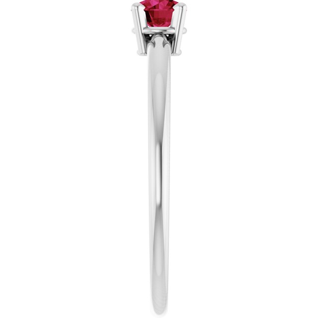 Sterling Silver Imitation Ruby Ring