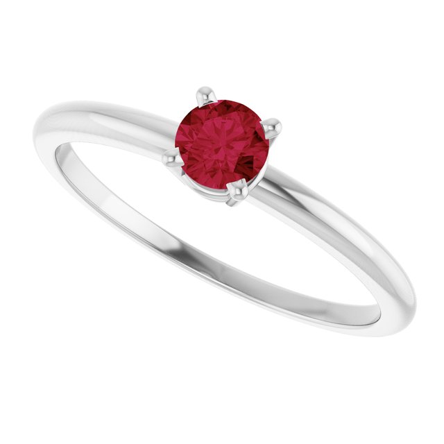 Sterling Silver Imitation Ruby Ring