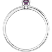 Sterling Silver Lab-Grown Alexandrite Ring