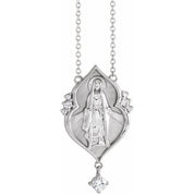 14K .08 CTW Natural Diamond Miraculous Mary 18" Necklace