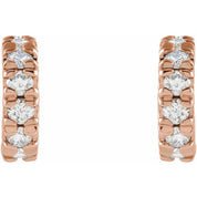 14K Rose 1/4 CTW Lab-Grown Diamond French-Set Huggie Hoop Earrings