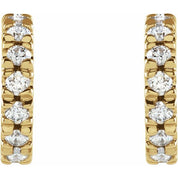 14K Yellow 1/3 CTW Lab-Grown Diamond French-Set 10 mm Huggie Hoop Earrings