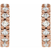 14K Rose 1/3 CTW Lab-Grown Diamond French-Set 10 mm Huggie Hoop Earrings