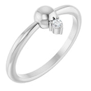 Platinum .03 CT Natural Diamond Stackable Bead Ring - Elegant Jewelry by Platinum