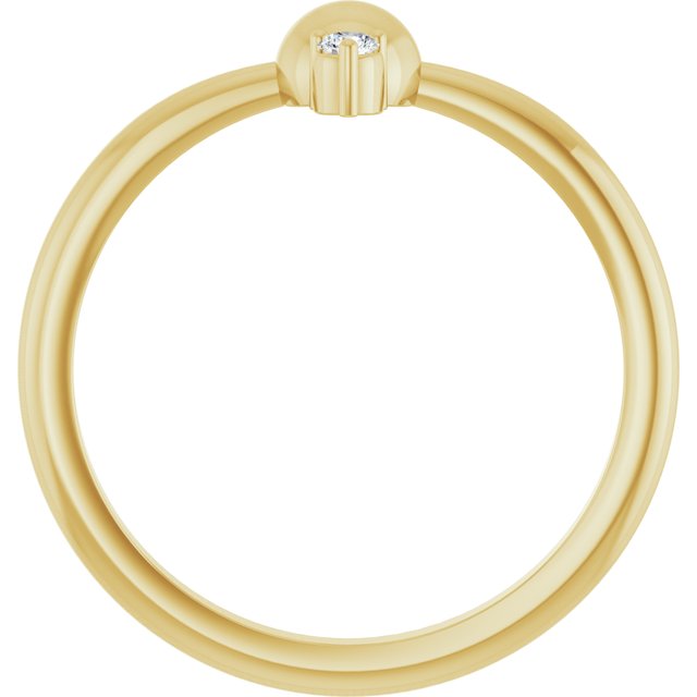 14K Yellow Gold Natural Diamond Stackable Bead Ring - 0.03 CT - 124671:109:P
