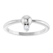 Platinum .03 CT Natural Diamond Stackable Bead Ring - Elegant Jewelry by Platinum