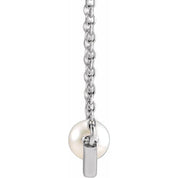 14K Cultured White Akoya Pearl V 18" Necklace