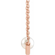 14K Cultured White Akoya Pearl V 18" Necklace
