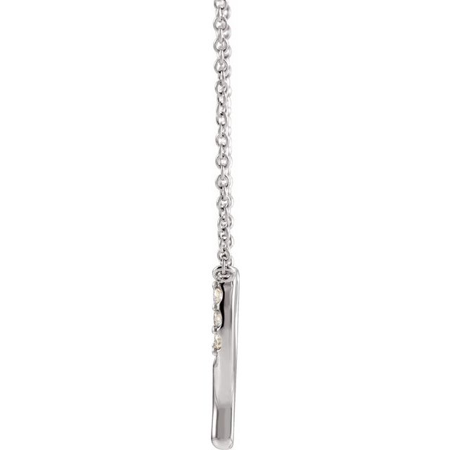 Platinum .08 CTW Natural Diamond Petite Wishbone 18" Necklace