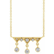 14K 1/5 CTW Natural Diamond Fringe Bar 18" Necklace