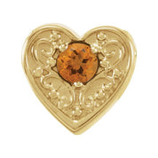 14K Yellow Natural Citrine Heart Slide Pendant