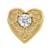 14K Yellow Natural White Sapphire Heart Slide Pendant