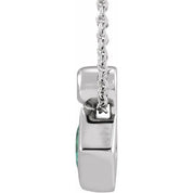 Platinum 4x4 mm Square Lab-Grown Alexandrite & .03 CT Natural Diamond 16-18" Necklace