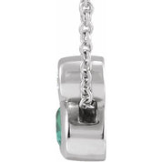Platinum 5x3 mm Oval Lab-Grown Alexandrite & .03 CT  Natural Diamond 16-18" Necklace