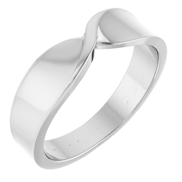 Platinum 5 mm Stackable Twisted Ring