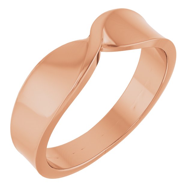 14K Rose 5 mm Stackable Twisted Ring