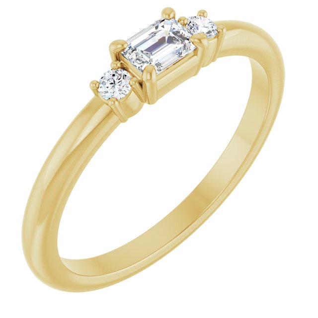 14K Yellow 1/3 CTW Natural Diamond Stackable Ring
