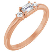 14K Rose 1/3 CTW Natural Diamond Stackable Ring