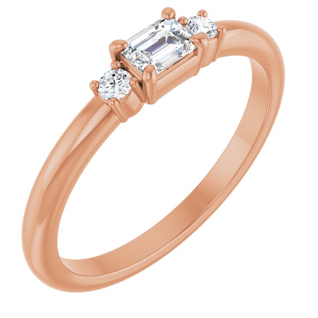 14K Rose 1/3 CTW Natural Diamond Stackable Ring