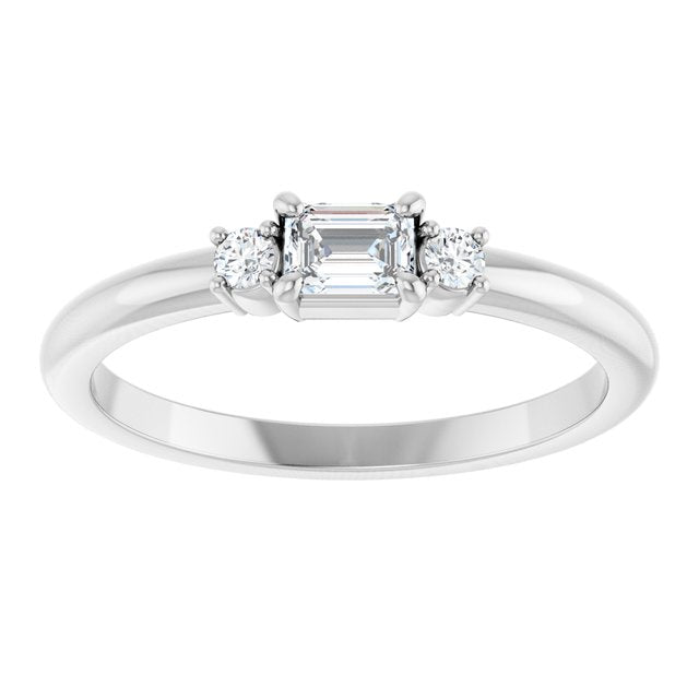 Platinum 1/3 CTW Natural Diamond Stackable Ring