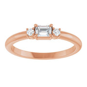 14K Rose 1/3 CTW Natural Diamond Stackable Ring