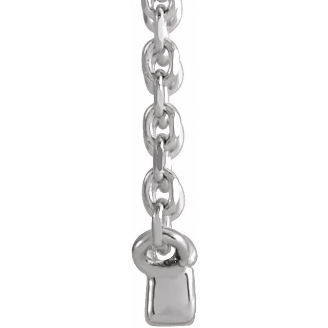 Sterling Silver .07 CTW Natural Diamond French-Set Bar 18" Necklace