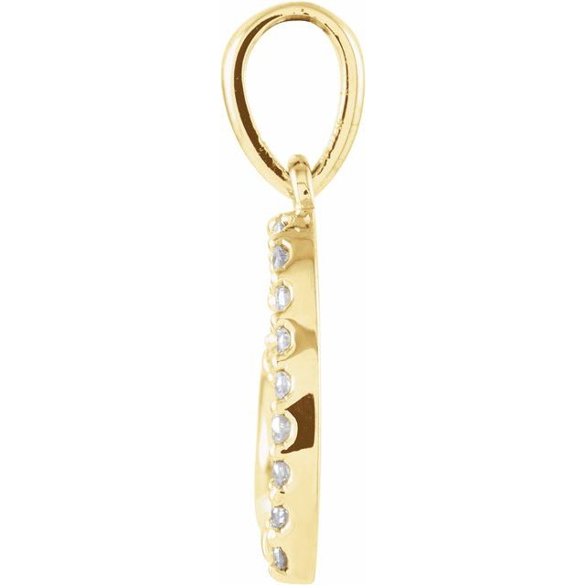 14K Yellow .07 CTW Natural Diamond Heart Pendant