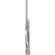 Sterling Silver .03 CT Natural Diamond Shiva Trishula 18" Necklace