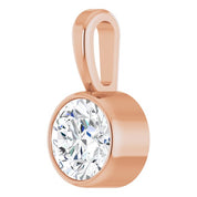 14K Rose 1/3 CT Natural Diamond Bezel-Set Solitaire Pendant