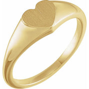 18K Yellow Heart Signet Ring