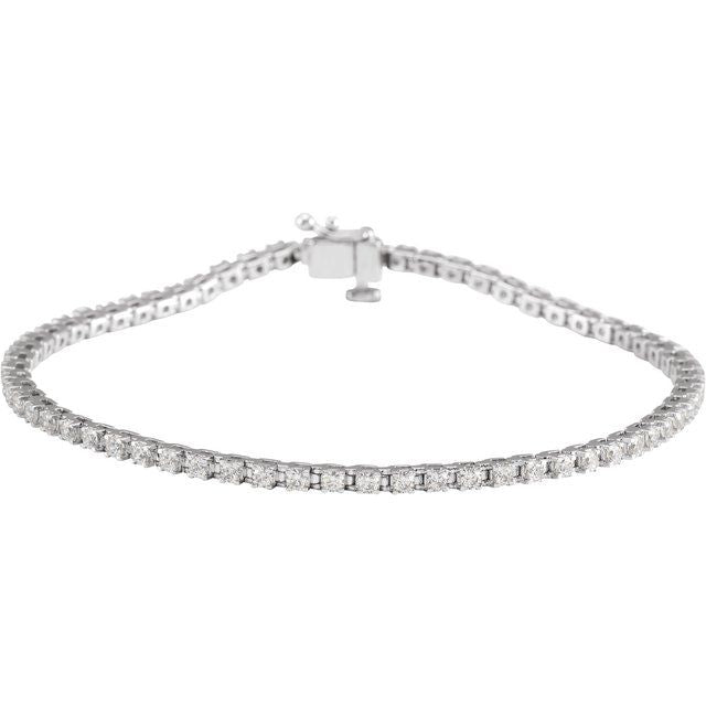 14K White 2 CTW Natural Diamond Line 7 1/4" Bracelet