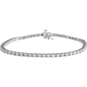 14K White 3 CTW Natural Diamond Line 7 1/4" Bracelet
