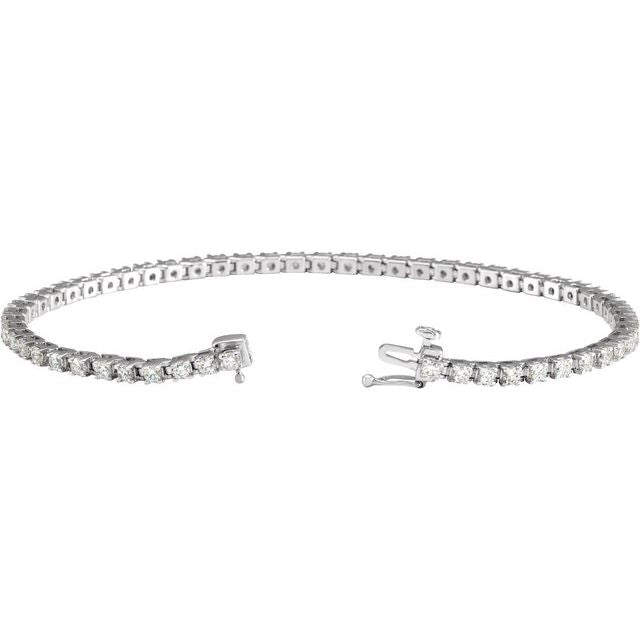 14K White 3 CTW Lab-Grown Diamond Line 7 1/4" Bracelet