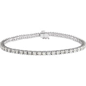 14K White 4 CTW Natural Diamond Line 7 1/4" Bracelet