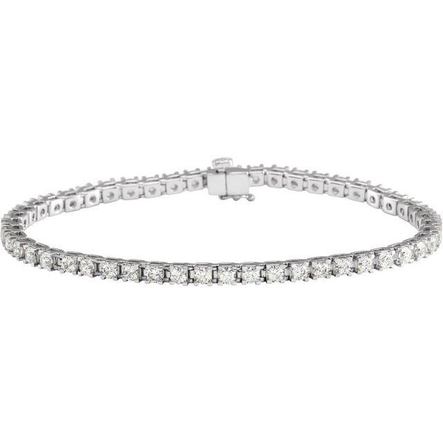 14K White 4 CTW Natural Diamond Line 7 1/4" Bracelet