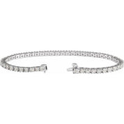 14K White 4 CTW Natural Diamond Line 7 1/4" Bracelet