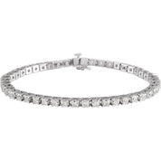 14K White 5 CTW Natural Diamond Line 7 1/4" Bracelet