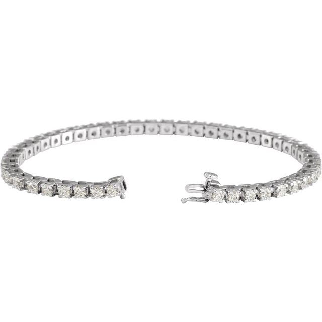 14K White 5 CTW Lab-Grown Diamond Line 7 1/4" Bracelet