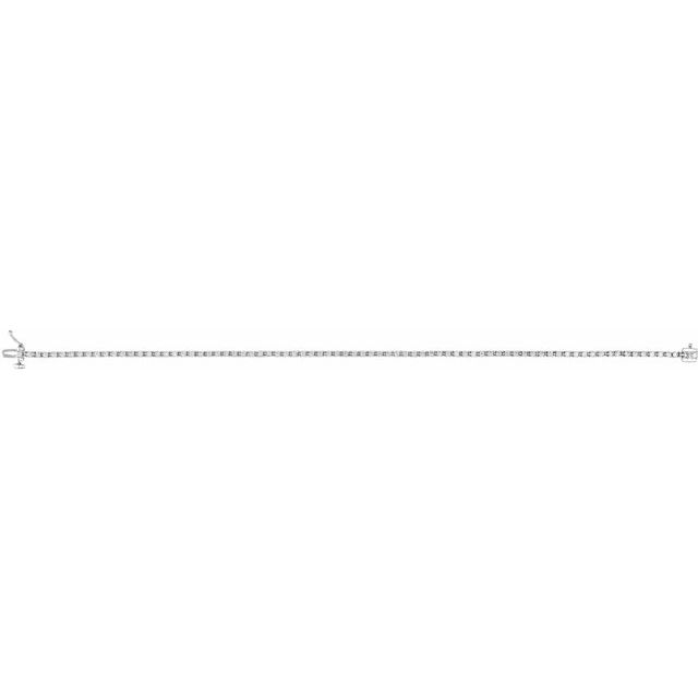 14K White 1 CTW Natural Diamond Line 7 1/4" Bracelet