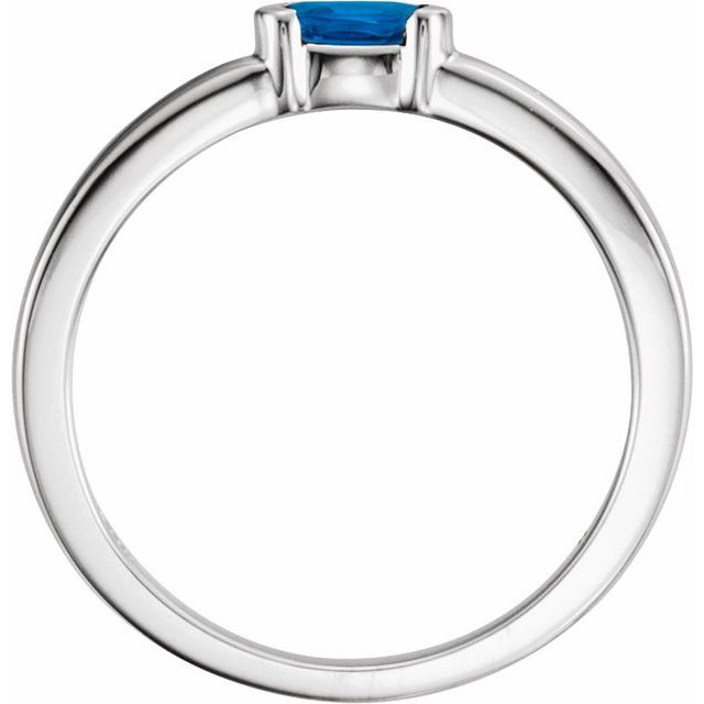 Sterling Silver Natural Blue Sapphire Family Stackable Ring